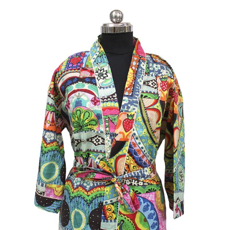 Cotton Kimono Robe, Women's Night Gown Dress, Ladies Bath Robes