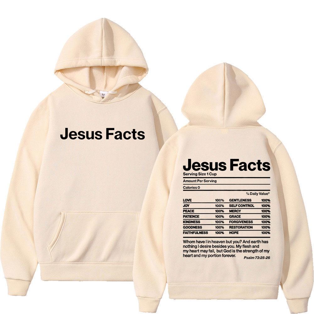 Christian Jesus Facts Bible Verse Hoodies Men's Women Clothing Fashion Harajuku Sweatshirts Fleece Long Sleeves Pullovers