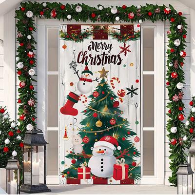 Christmas Door Banner Merry Christmas Decor for Home 2025 Xmas Hanging Wall Door Decor Navidad Noel Happy New Year Gift 2026