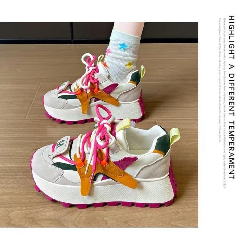 Thick Soled Casual Board Shoes for Women, Versatile Star Shoes, Student Flat Sports Shoes