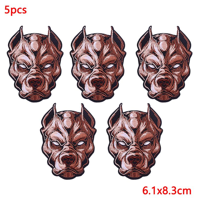 5Pcs/Lot Punk Animal Patch Iron On Embroidery Patches For Clothing Thermoadhesive Patches On Clothes Hip Hop Patch For Clothes