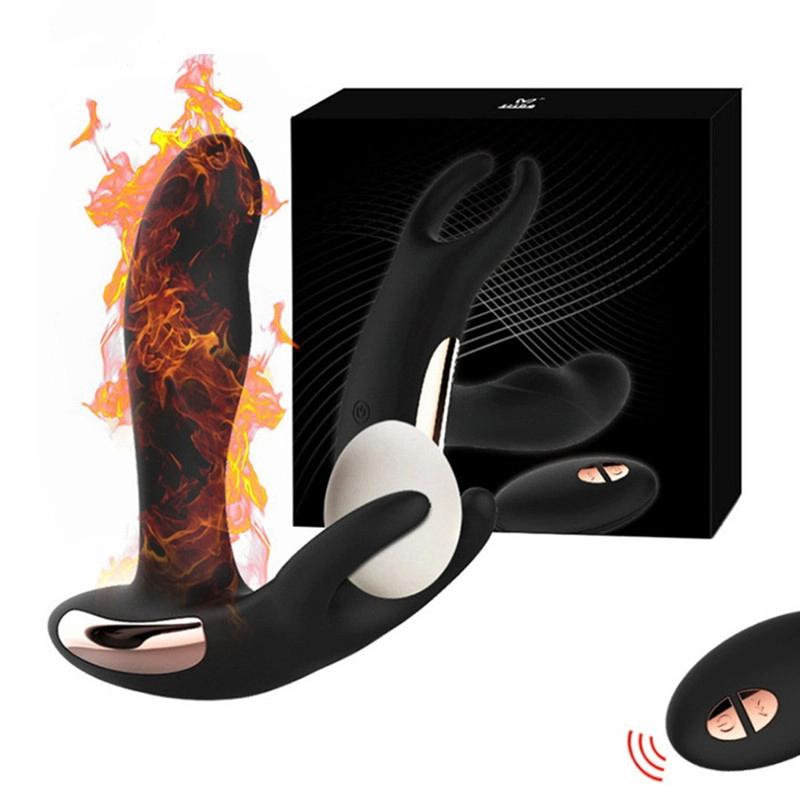 Пульт дистанційного керування Масажер простати з підігрівом Анальна вібрація Анальна пробка Мастурбатор Іграшки для дорослих
