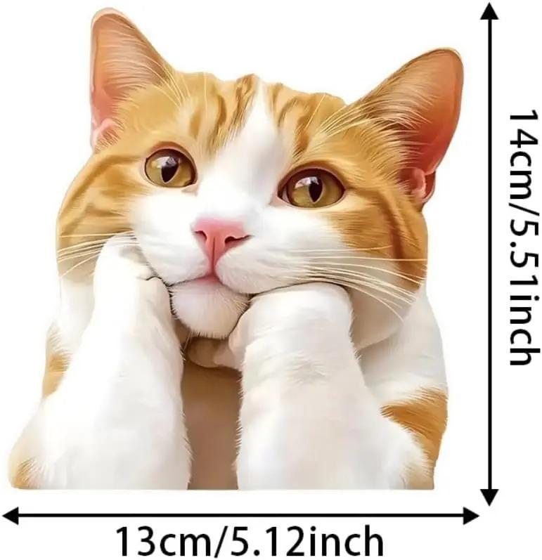 1PC Cute Cartoon Thinking Cat Vinyl Stickers, Waterproof Decals Multipurpose Decor for Car Bumper Window Laptop Wall Accessories