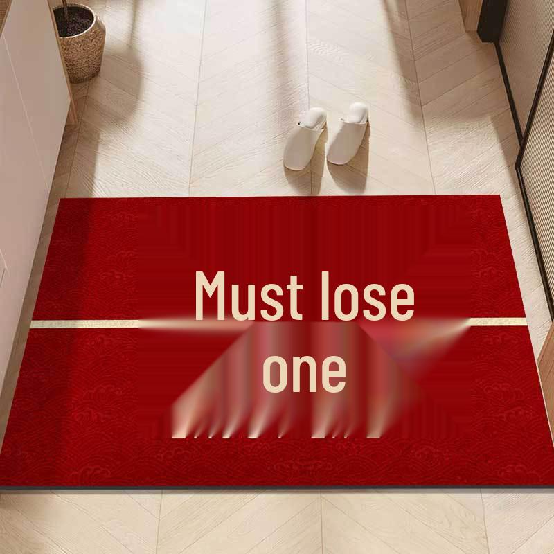 Red Festive Non-slip Water-absorbing Entryway Door Mat