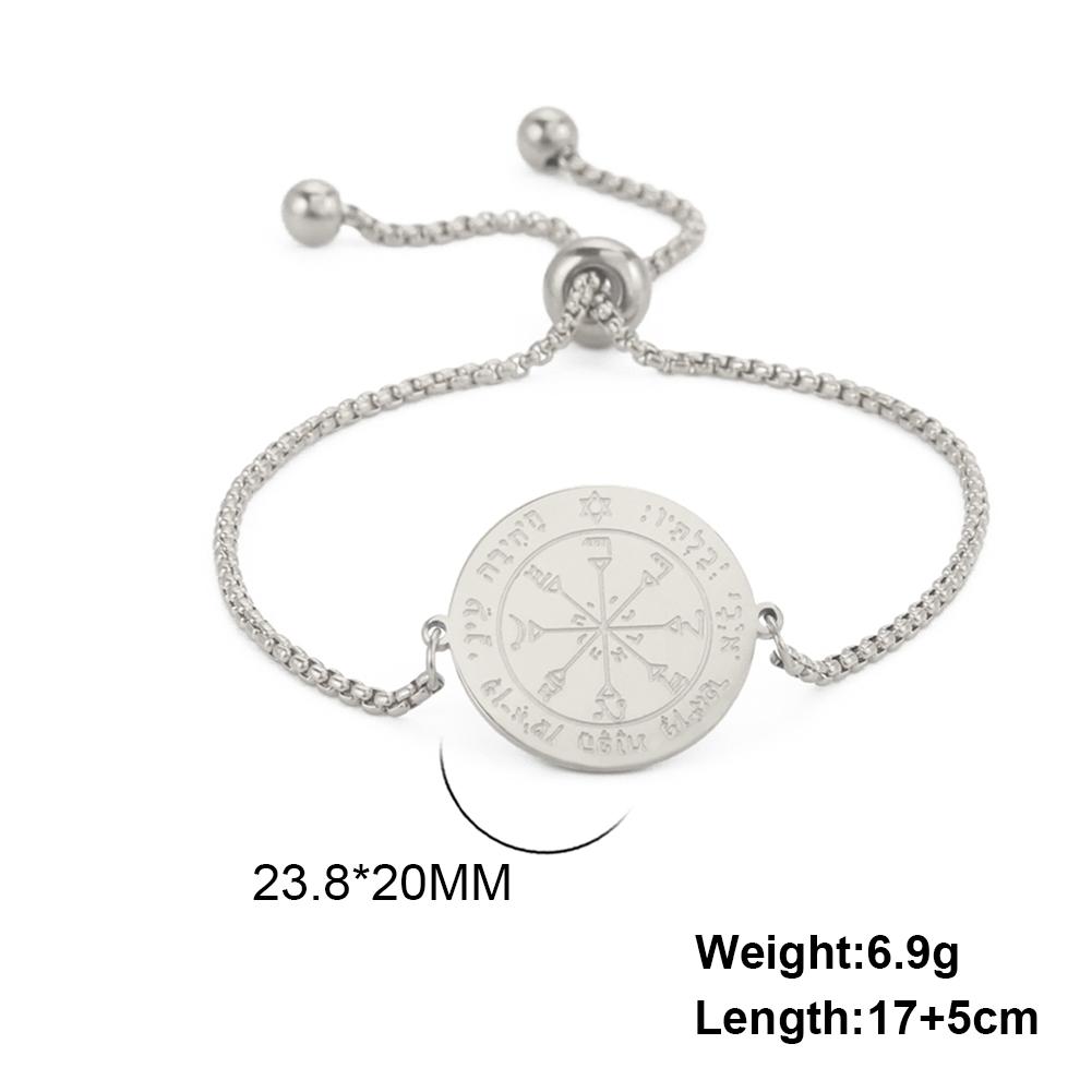 Teamer Key of Solomon Pentacle Bracelet Stainless Steel Gold Color Bracelet Magical Astrology Jewelry Jupiter Sun Venus