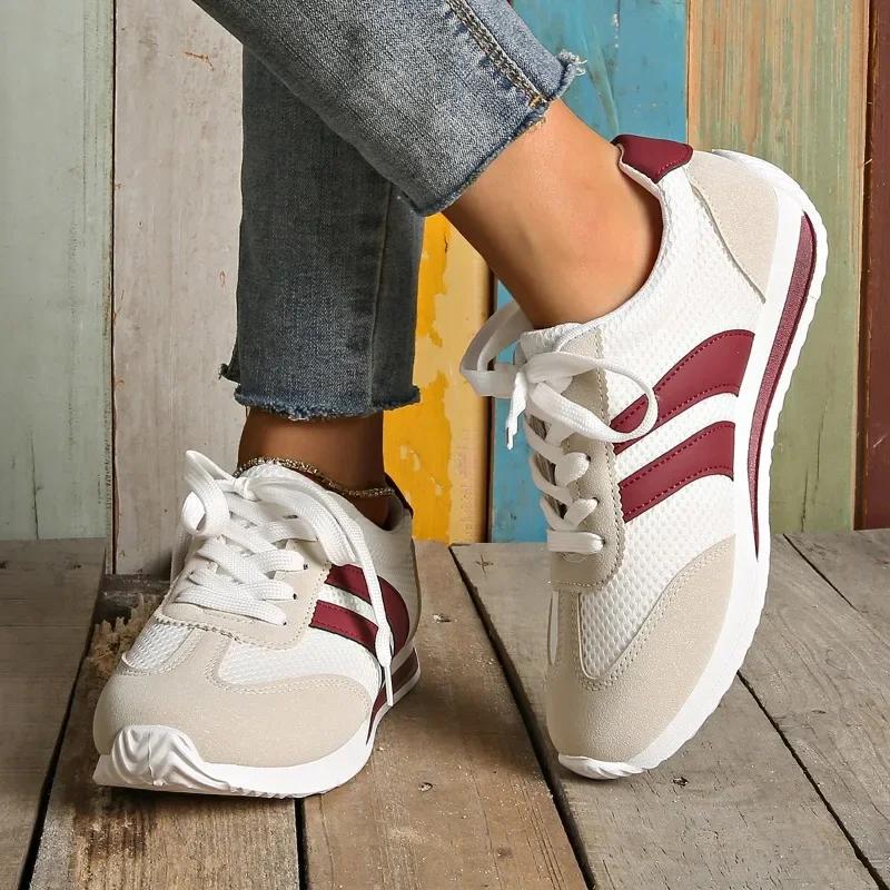 Fashion Women's Sports Shoes 2025 Fashion Ladies Shoes Front Lace-up Woman Sneakers Plus Size Light Comfortable Outdoor Casual Sneaker
