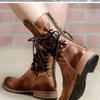 Wish Large Size Square Heel Flat Bottom Martin Boots Women's Autumn and Winter New Straps Rivet Medium Boots