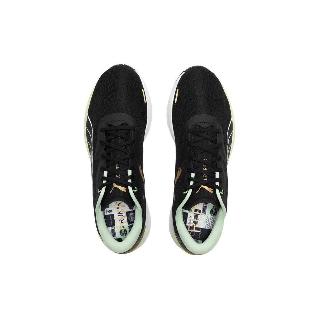 Puma Electrify Nitro 2 Comfortable Fabric Slip-Resistant Durable Low-Top Casual Running Shoes Men sneaker Black Green 377790-01