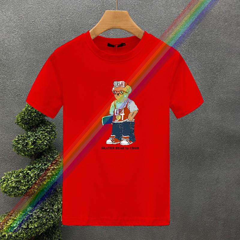 2025 Bear Print Summer Luxury Brand T-shirt Men's/Women's Short Sleeved Tops Solid Color Fashion Casual Graphic  Tshirt Clothes