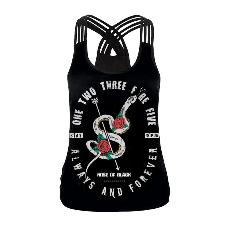Halloween Clown Girl Movie Role Suit Lady Beauty Back Vest Digital Printing Thin Elastic Top Woman