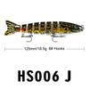 Sinking Multi-Jointed Fishing Lure 12.5cm 19g Lifelike 8 Segments Swimbait Fishing Tackle