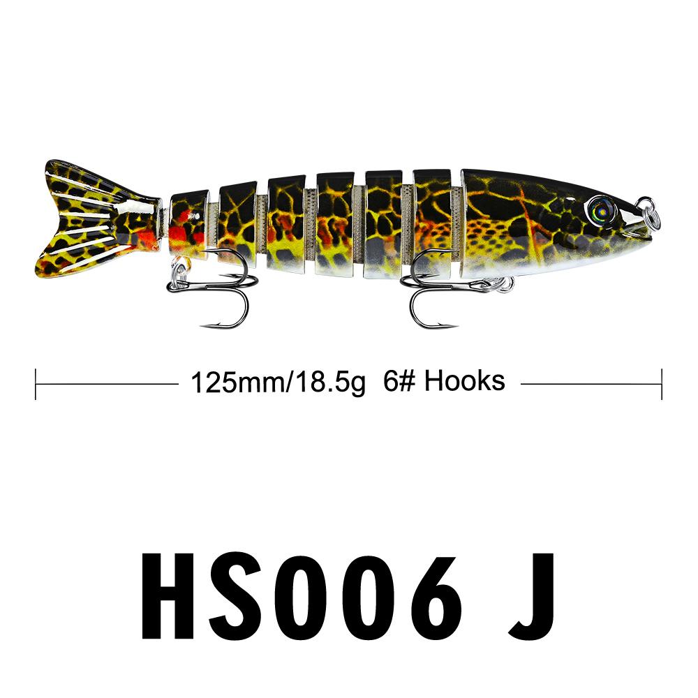 Sinking Multi-Jointed Fishing Lure 12.5cm 19g Lifelike 8 Segments Swimbait Fishing Tackle
