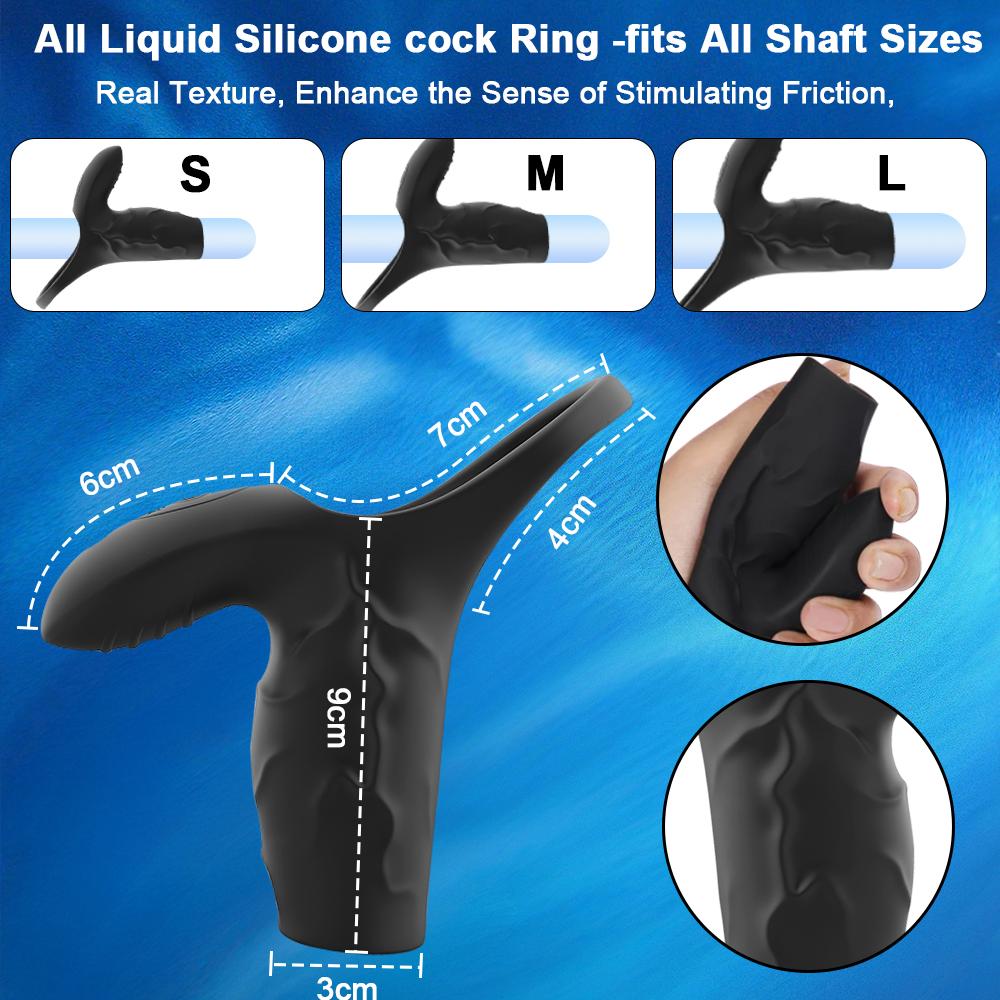 Vibrating Cock Ring With Penis Sleeve Clitoral G Spot Dual Stimulation Vibrator Couples Adult Sex Toys for Men Women Pleasure