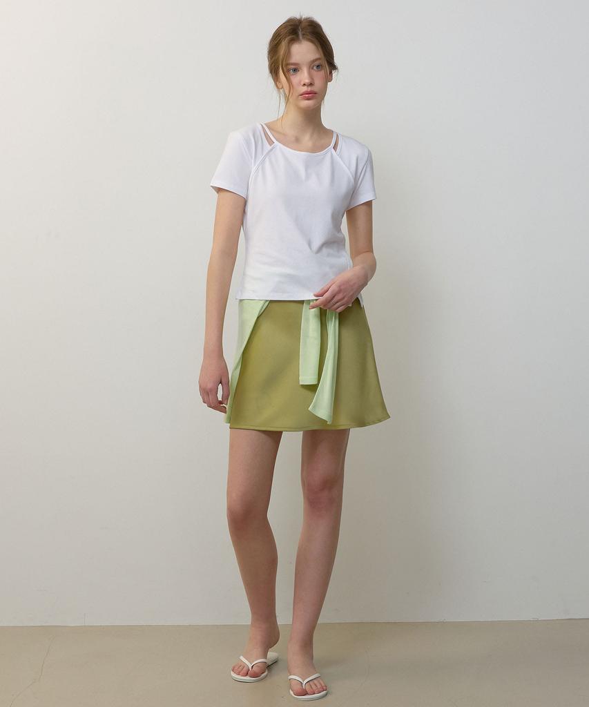 CITYBREEZE Layered Slit Short Sleeve T-Shirt_White