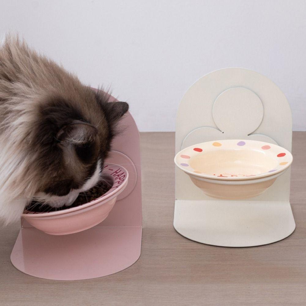 Protects Cervical Ceramic Cat Bowl Adjustable Height Pet Feeding Dish  for Cat and Dog