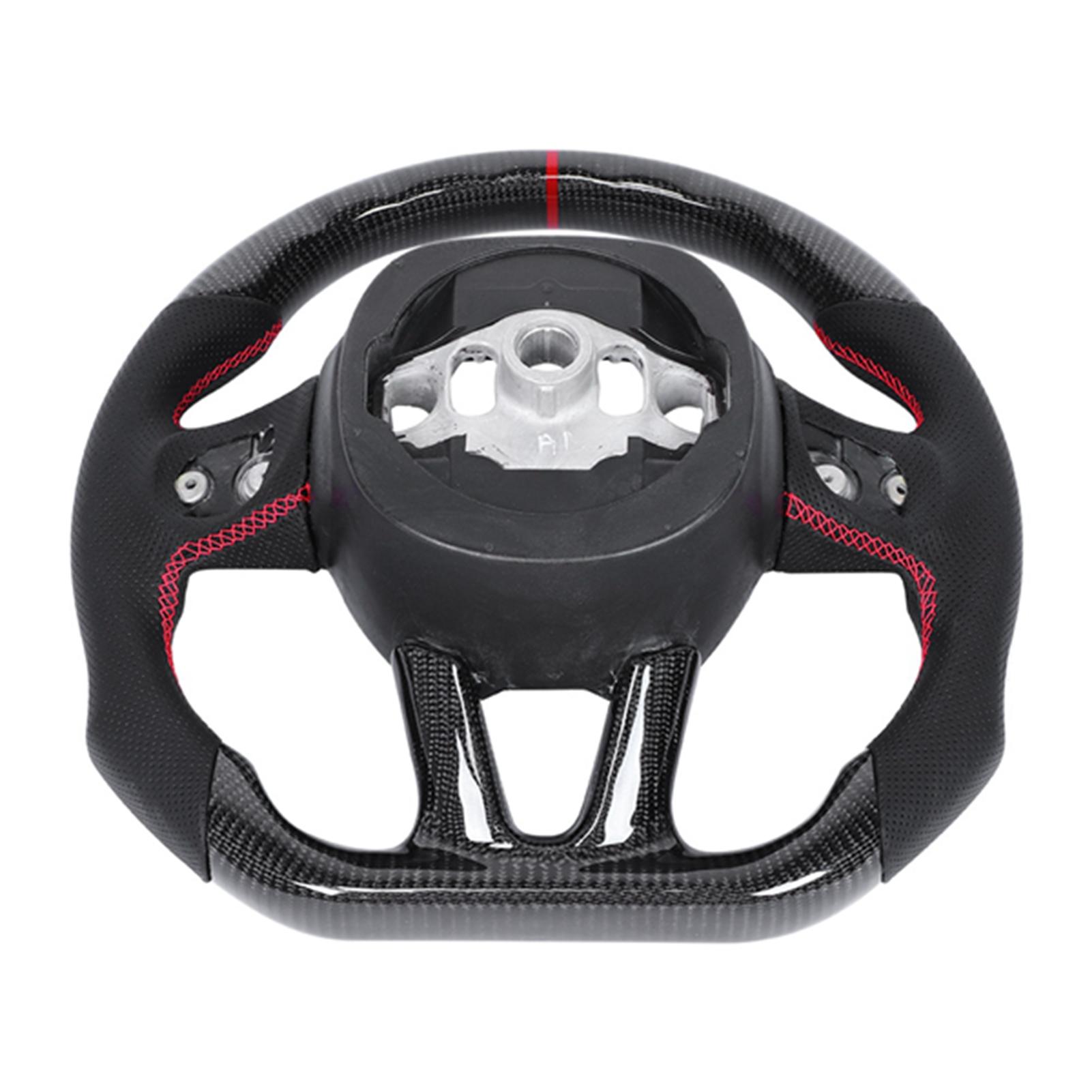 

Рулевое колесо из углеродного волокна, перфорированная кожа Nappa, красная строчка, подходит для Dodge Challenger