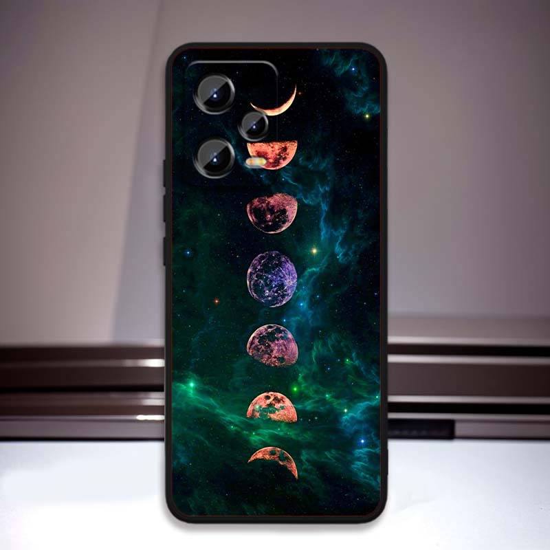 Cosmic Starry Sky Pattern Phone Case For Xiaomi Redmi Note 15 14 13 12 12S 11E 11 11S Pro Plus 4G 5G Black Soft TPU
