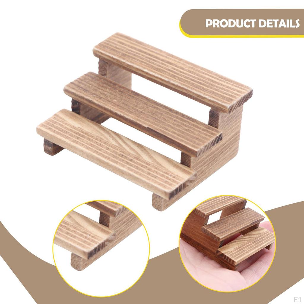2x 1:12 Scale Flower Stand Set Miniature Dollhouse Accessories Wooden Micro Landscape Decor Balcony
