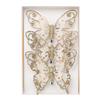 3 Pcs Glitter Sequins Butterfly Ornament Artificial Butterfly Christmas Decoration with Clips for Christmas Tree Wreath Holiday Decoration