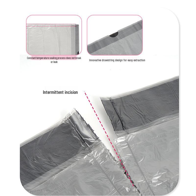 Thickened Drawstring Kitchen Garbage Bags - Automatic Closure, Customizable, Disposable, Plastic