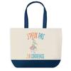 Tote Bag - PLANETEE - I Can't Double Bass - Blue Background - Cotton 40x45 Cm - Large Size