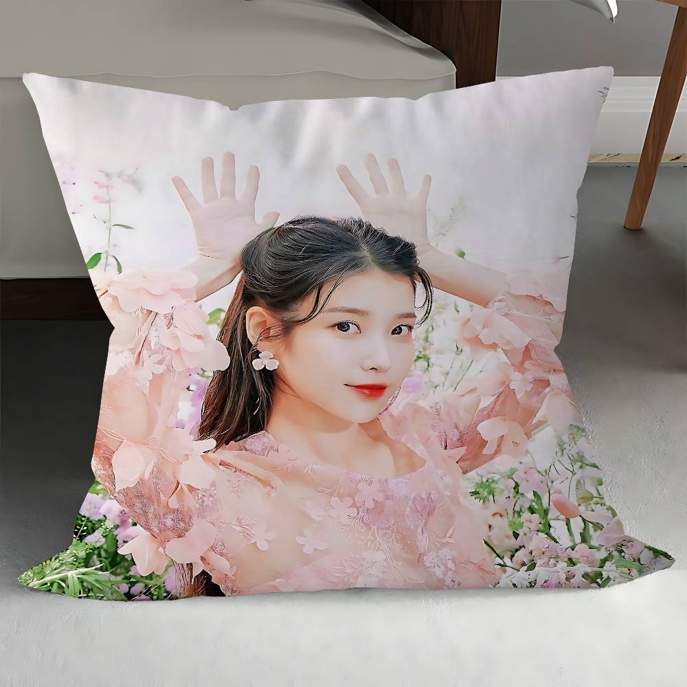 Singer I-IU Photo Pillow Case Throw Pillow Chair Seat Cushion Nap Pillows Home Chair Cushion Seat Soft Pad Pillow Sofa Cushion