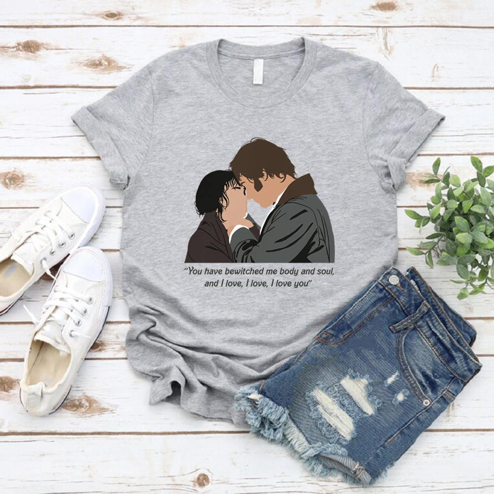 Pride and Prejudice T-Shirt Jane Austen Shirt Mr Darcy Tee Women Short Sleeve T-shirts You Bewitched My Body and Soul T Shirts