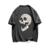 Summer Fashion Heavyweight Retro Men's Skull Head 100% Cotton Printed Round Neck High Quality Casual Fitness Street T-shirt