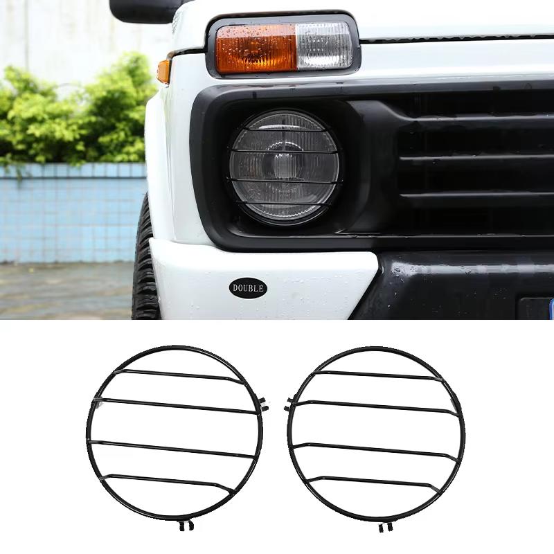 Stainless Steel Auto Front Headlamp Headlight Decoration Cover For LADA NIVA Car Tail Light Trim Protection Cover Accessories