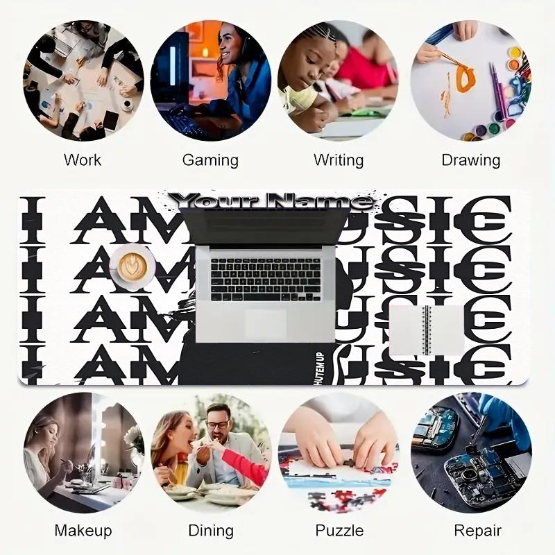 Custom Your Name Music Gamer Large Deskmat Mousepad Playmat Xl Keyboard Mouse Pad Gaming Desk Accessories Anime Pc Extended Pads