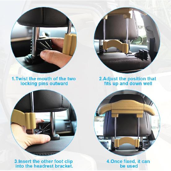 Car Coat Hanger, Multifunctional Retractable Automotive Headrest Back Seat Coat Hanger Hook Organizer Holder For Clothes Coat Suit Jacket Shirts,