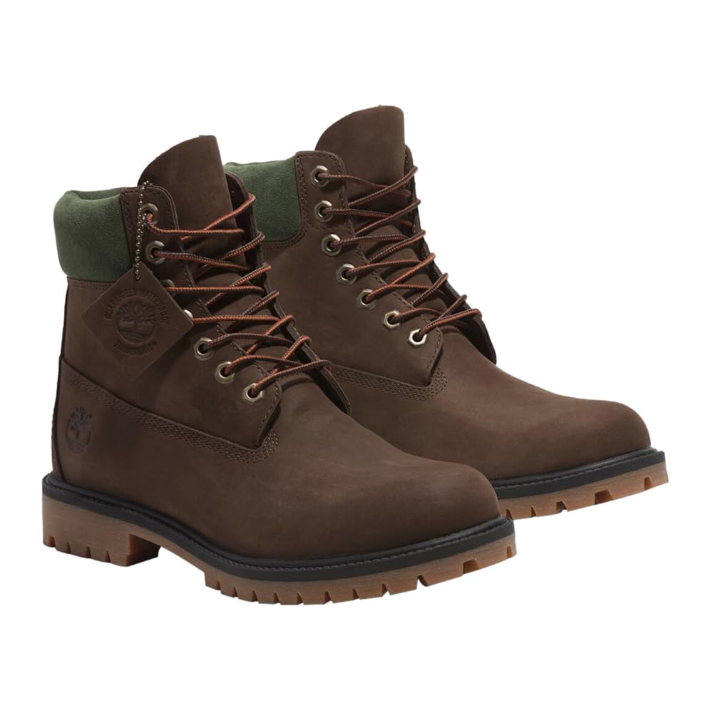 Timberland Heritage Waterproof Dark Brown Size 6-inch Lace-Up Boots, Men's, TB0A41MWW071, Nubuck, 9.0 / 27.0cm