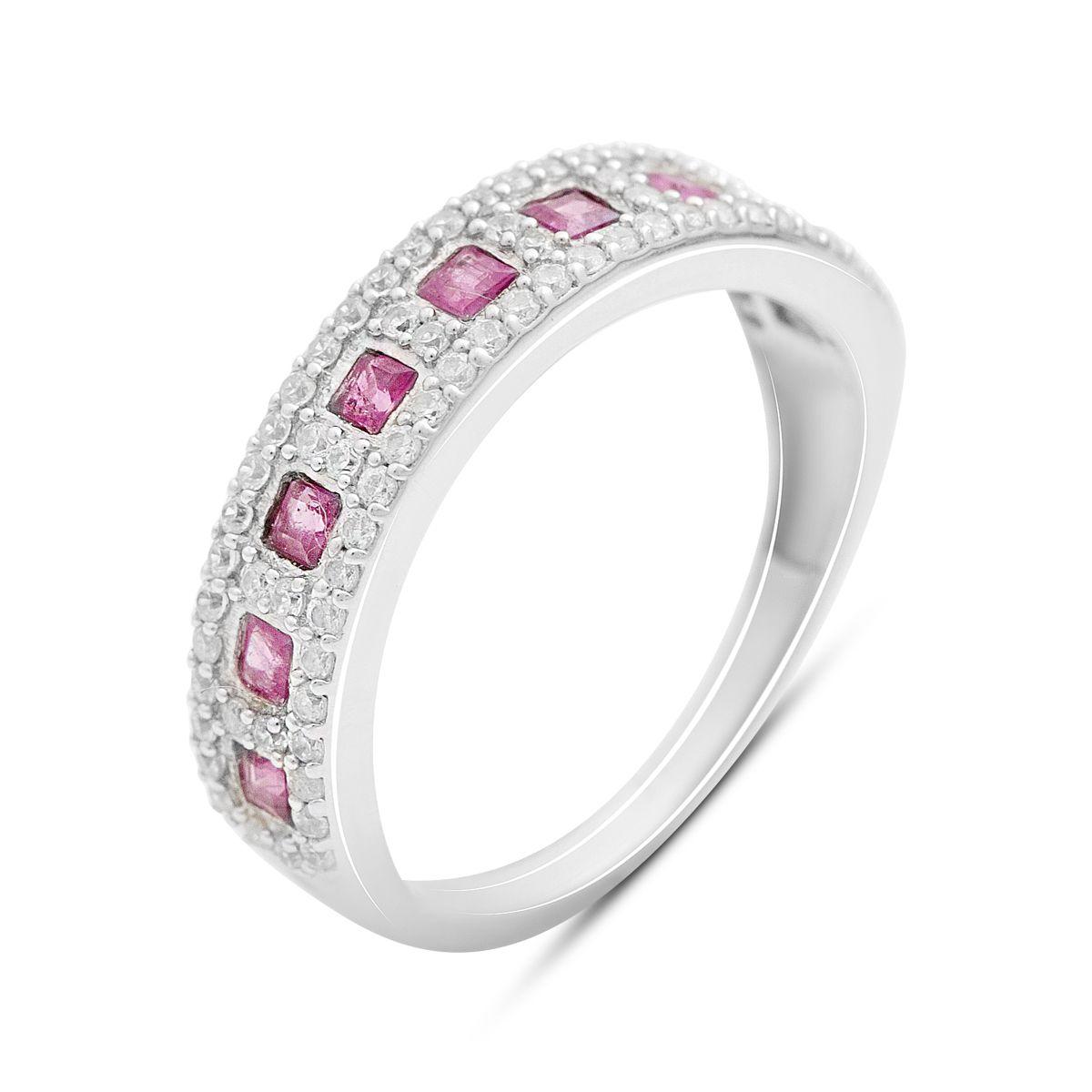 

Серебряное кольцо с натуральным рубином 1.458ct, фианитами, вес изделия 3,31 гр (2205166) 17 rubine червоний колір