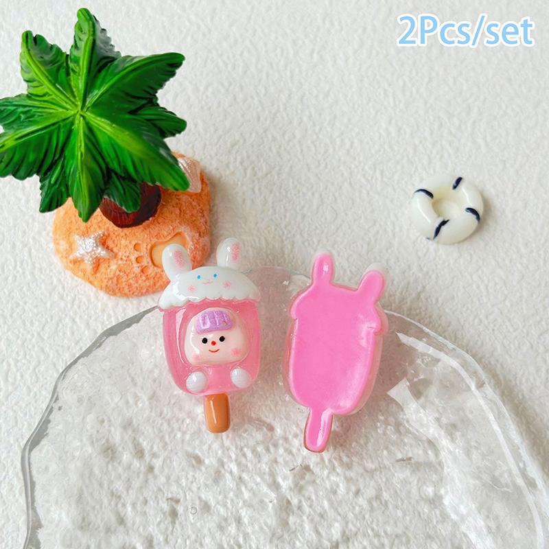 2Pcs Luminous Popsicle Doll Micro Landscape Figure Ornament Outdoor Glowing Miniature Statue Potted Mini Garden Accessories