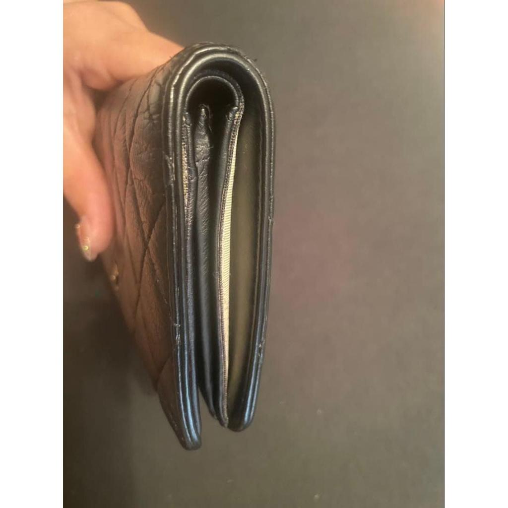 Used CHANEL Matelass Long Wallet Black