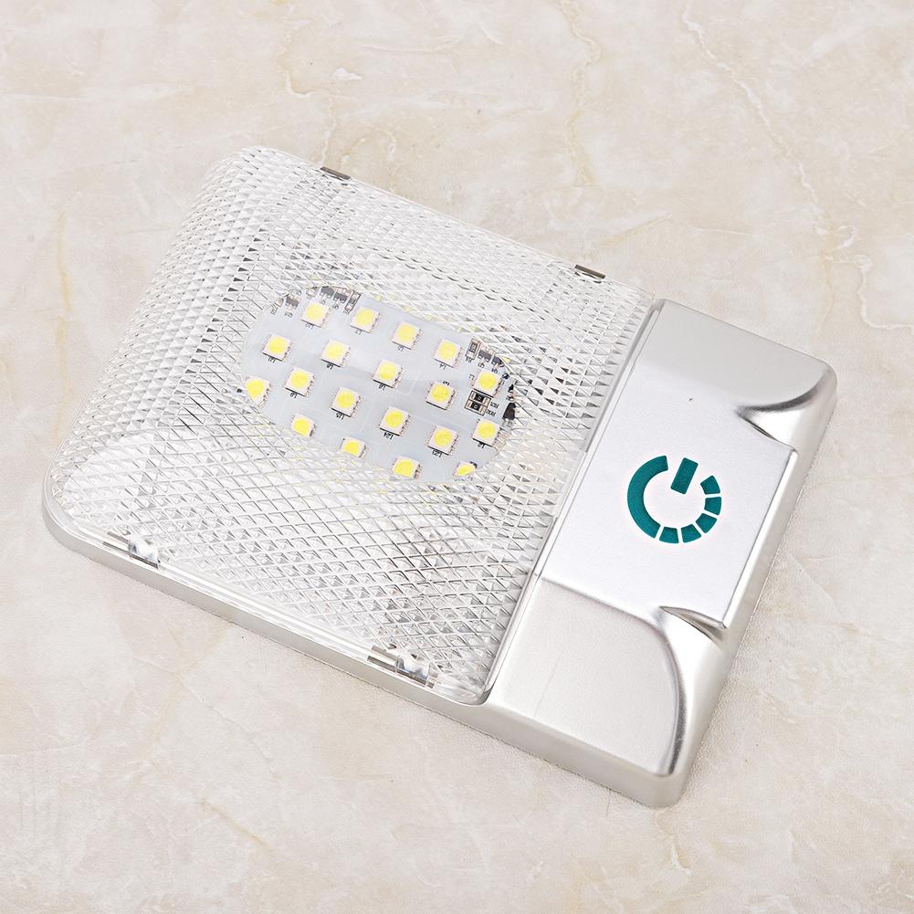 24 LED Boat RV Roof Dome Light With Touch Adjustable Switch White Lamp Ceiling Lighting