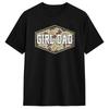 Unisexs Dad Of Girls Outnumbered American Flag Tshirts Cotton Tees Summer Awesome Short Sleeves Tshirt Crewneck Hipster Tshirt