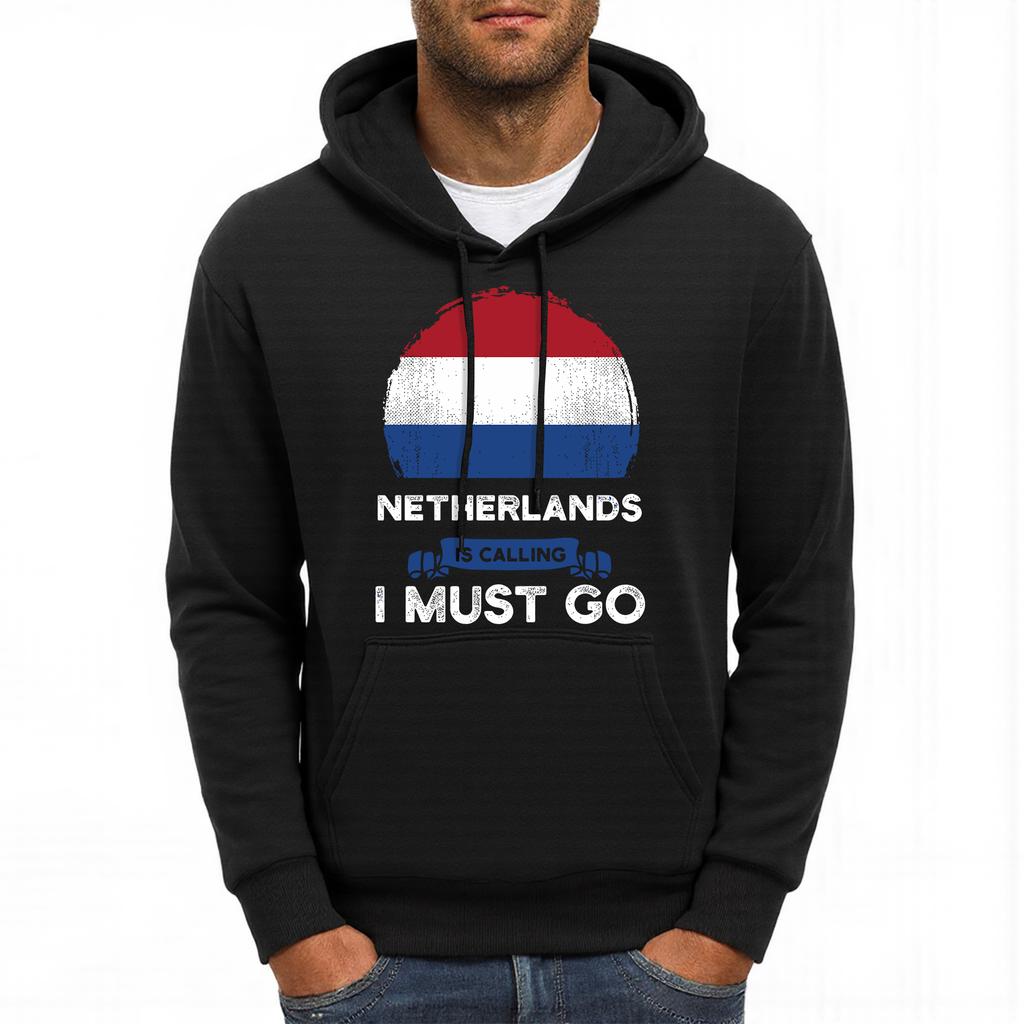 Netherlands Is Calling I Must Go Printing Men Hoodie Multicolor Loose Hoody Autumn Fleece Streetwear Hip Hop Pocket Man Hoodies