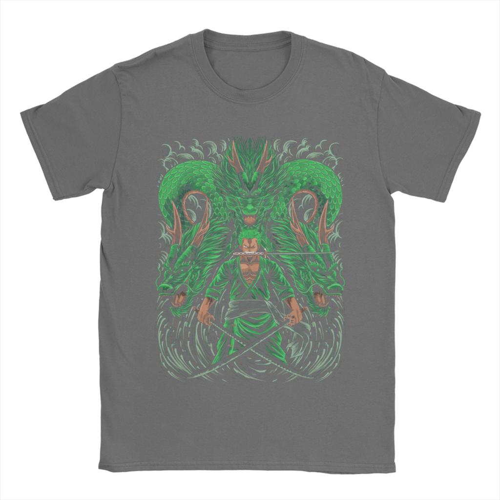 Mens Zoro Roronoa Three Sword Style Ones Pieces T Shirt Pure Cotton Clothes Vintage Round Collar Tees Gift Idea TShirt