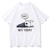 No Not Today. T-shirt Anime Hollow Knight Men Harajuku Aesthetic Short-sleeved Top 100% Cotton T-shirt Retro Streetwear