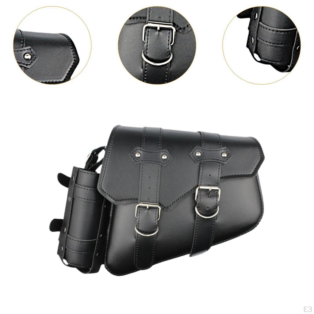 Motorcycle Side Bag Cup Holder Organizer Solo Carrier Pannier Saddlebag for Bike Travel