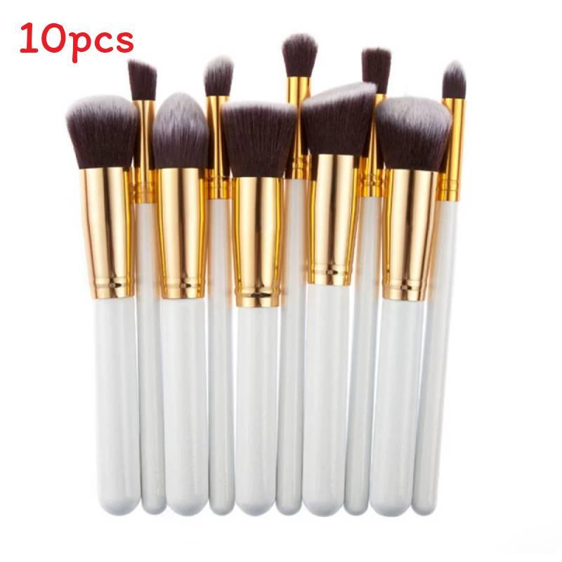 Makeup Brush Set With Artificial Fiber Bristles And Wooden Handles For Professional Artists