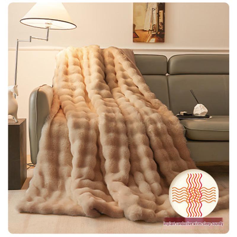 Thickened Rabbit Plush Fleece Blanket