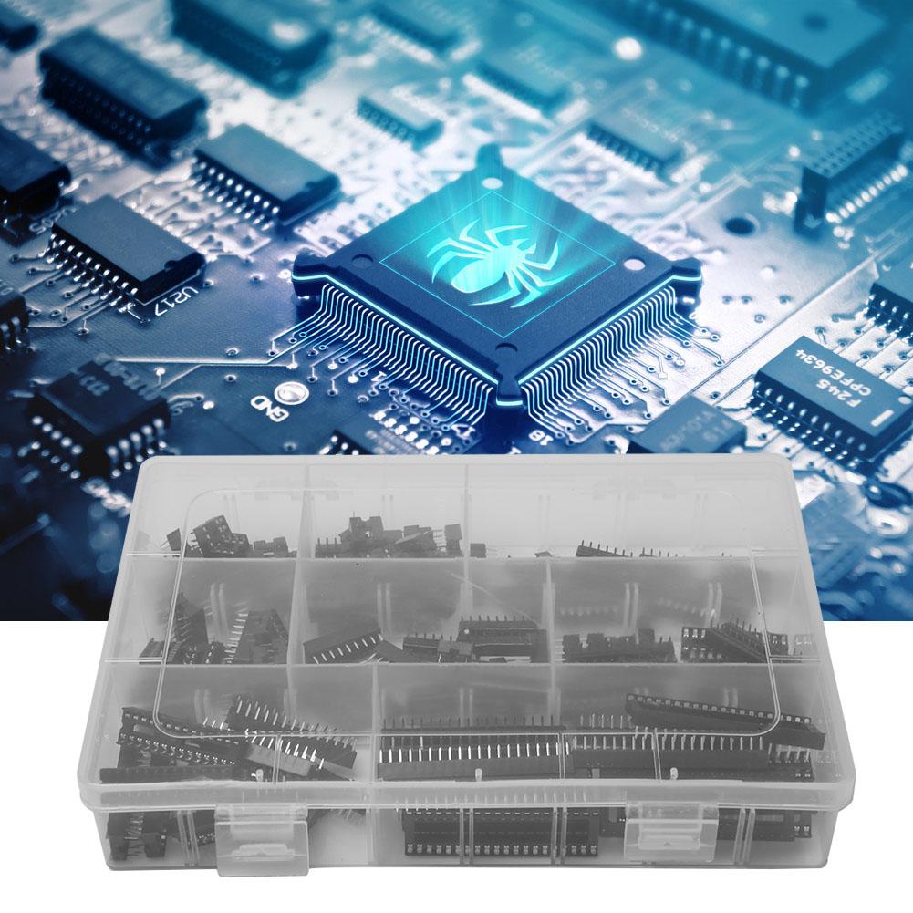 122 Stk. 2,54 mm IC-Sockel-Adapter DIP8 6 14 16 18 24 28 40 Pins Elektronische Bauelement-Steckverbinder