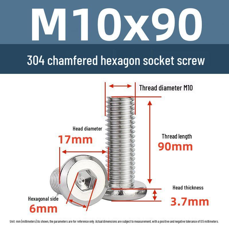 Yigu 304 Stainless Steel M2-M12 Countersunk Flat Head Hex Screw for Furniture & Cabinets