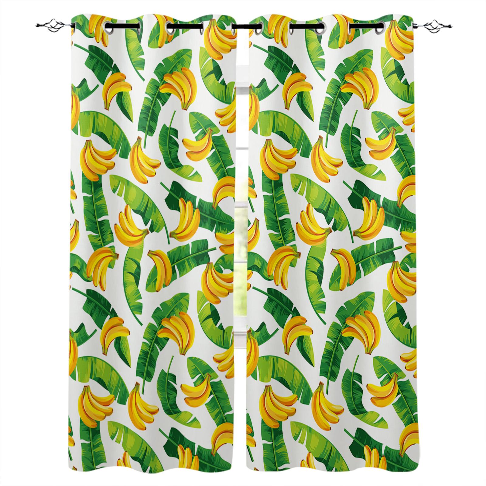 Банановые листья и бананы Домашний декор Оконные шторы Спальня Кухня Шторы Панельные — фото 10