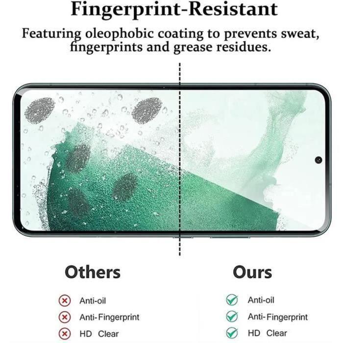 Verre trempé pour samsung s22 plus [lot 4] - transparent intégral bord noir vitre protection ecran