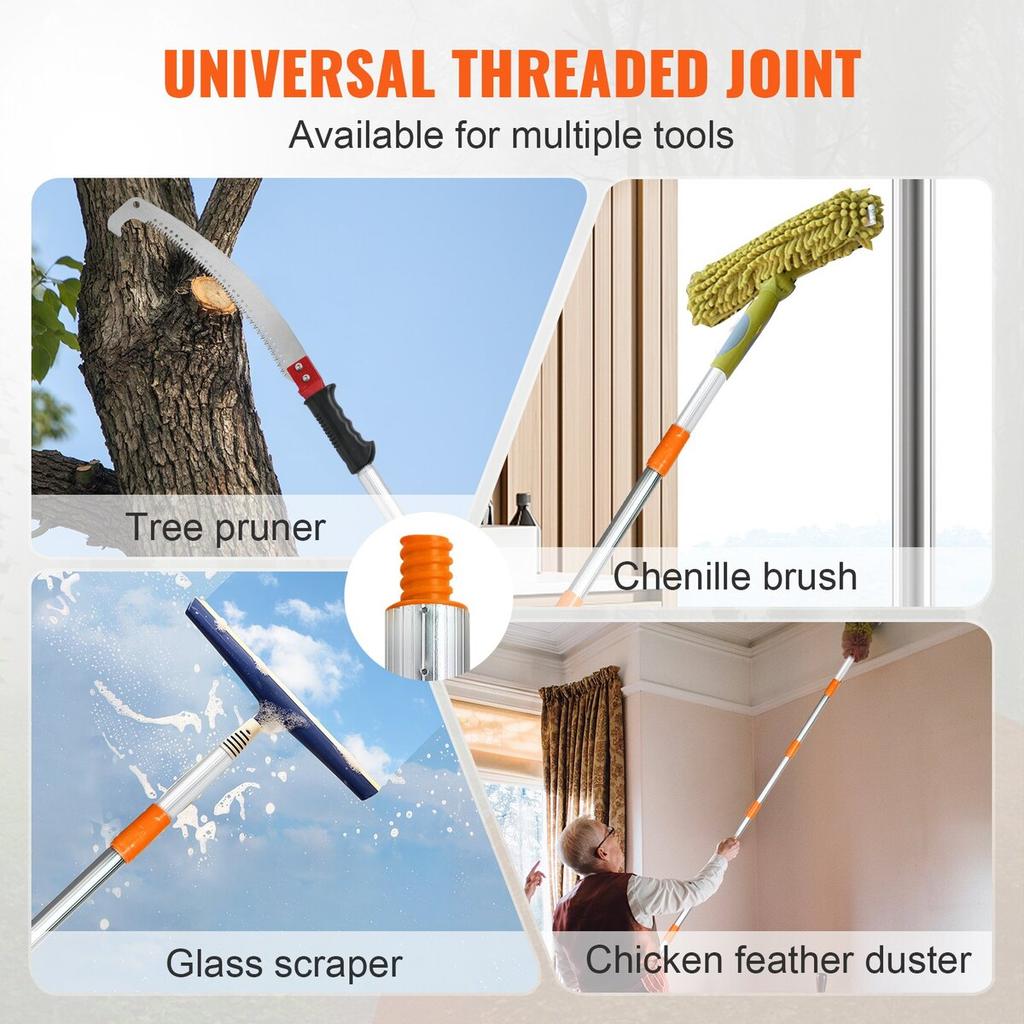Manual Pole Saw,4.6-9.8 Ft Extendable Tree Pruner, Sharp Steel Blade for High Branches Trimming, Manual Branch Trimmer with Lightweight Aluminum Alloy