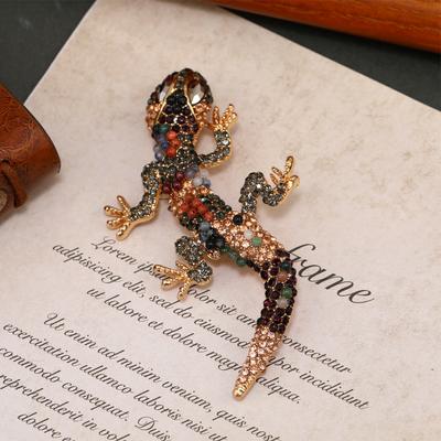 Spilla Brooch Lucertola Pesante Industria Esclusiva Vintage Donna Uomo Moda Classico Abbigliamento Donna Abito Animali Distintivi Fibbie
