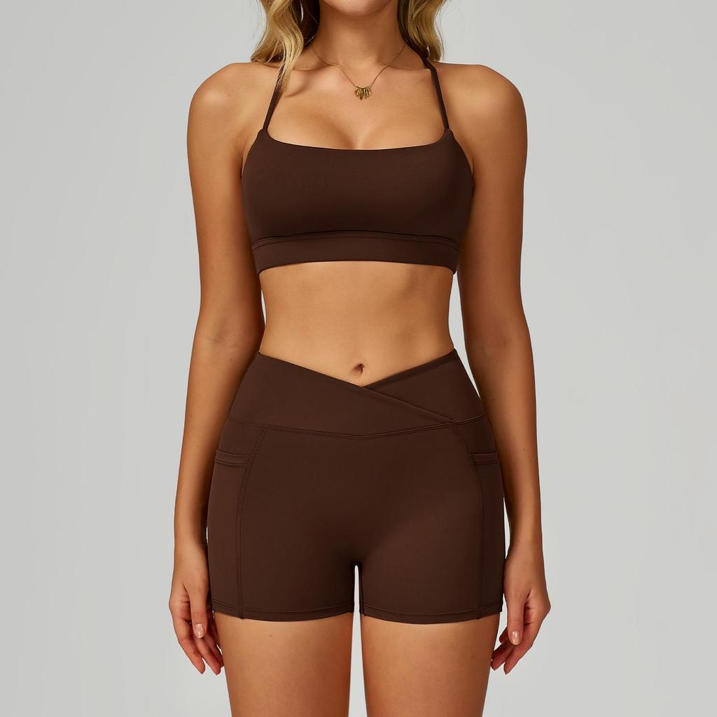 Women's Nude Feeling Yoga Set: High-Waist, Hollow-Back, Tummy Wrap, Tight-Fit for Running and Fitness